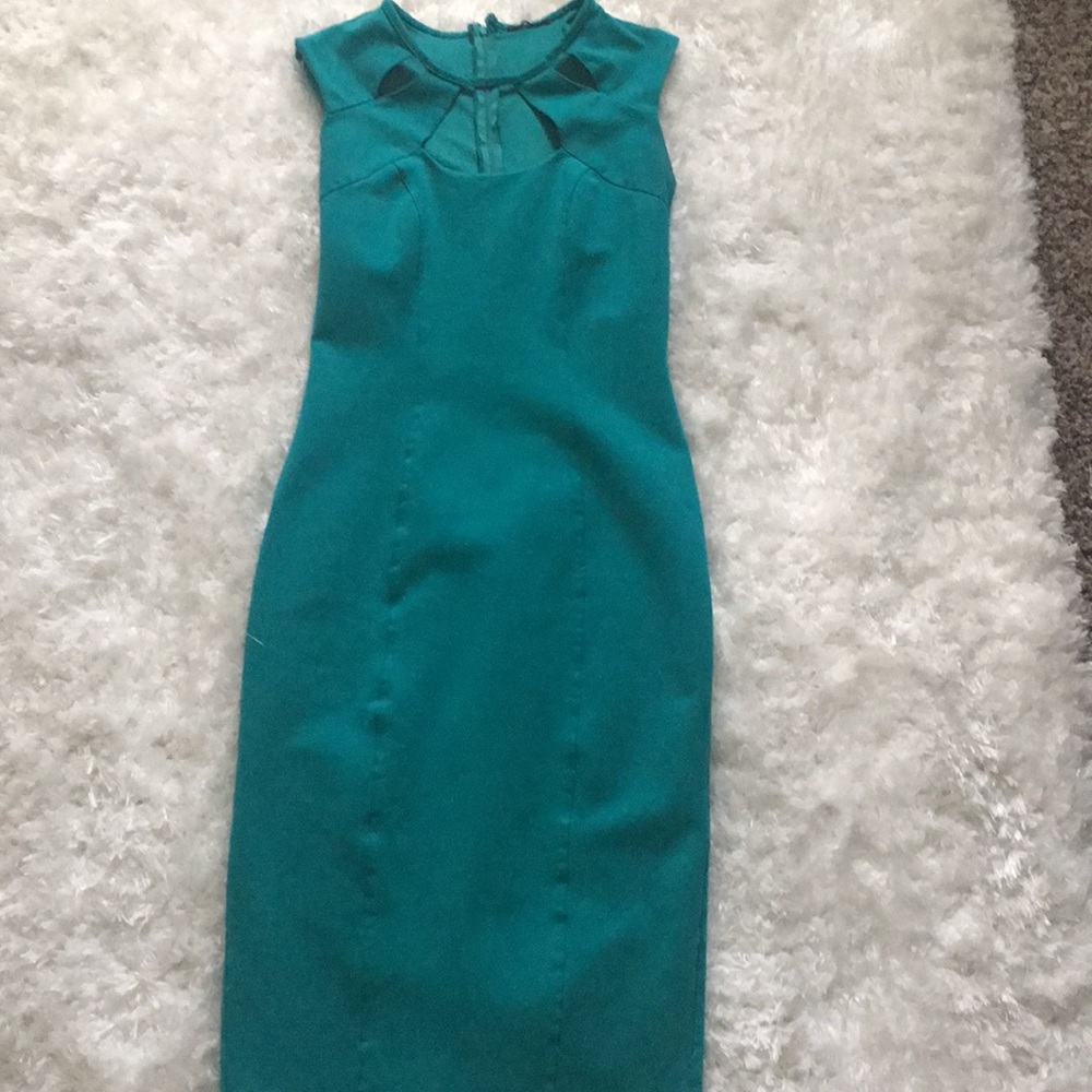 Light hunter green dress spandex stretch